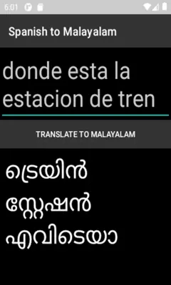 Spanish to Malayalam Translator android App screenshot 0